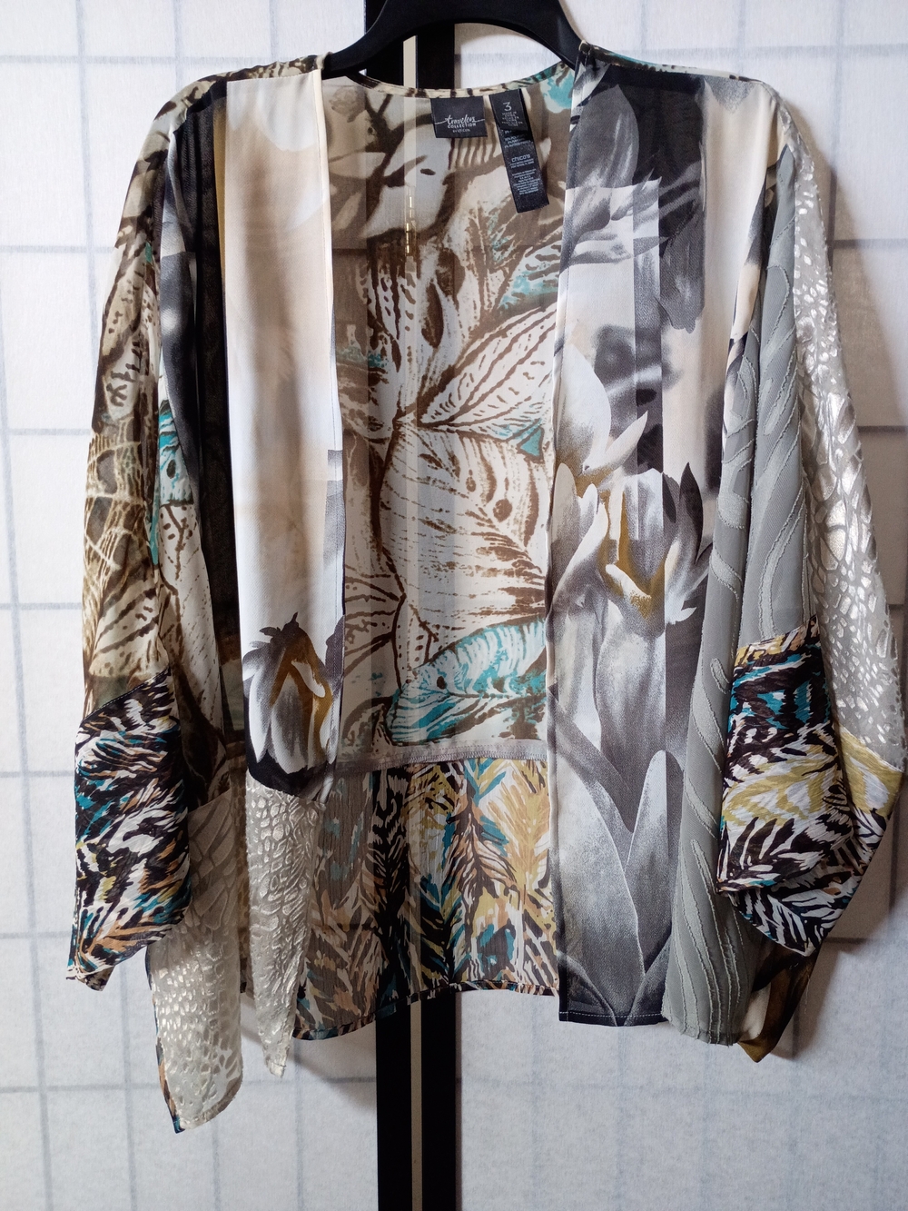 Chico's Multi-Color Botanical Print Kimono
